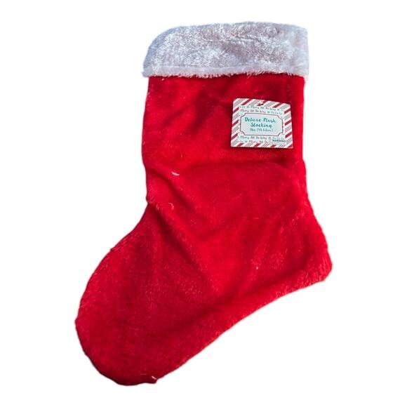Deluxe Plush Red Stocking Christmas 18in NEW - Picture 1 of 3
